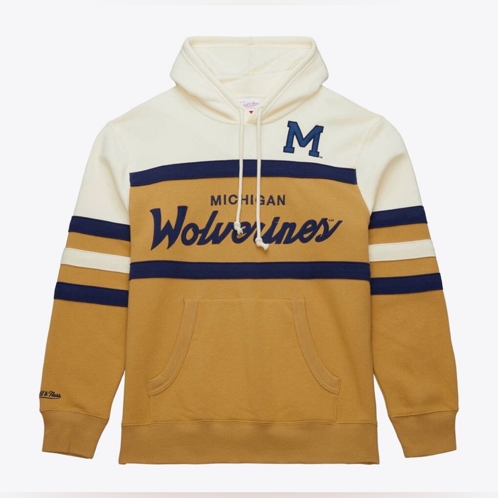 Michigan Wolverines NCAA Head Coach Fleece Pullover Hoodie Sweatshirt NWT